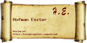 Hofman Eszter névjegykártya